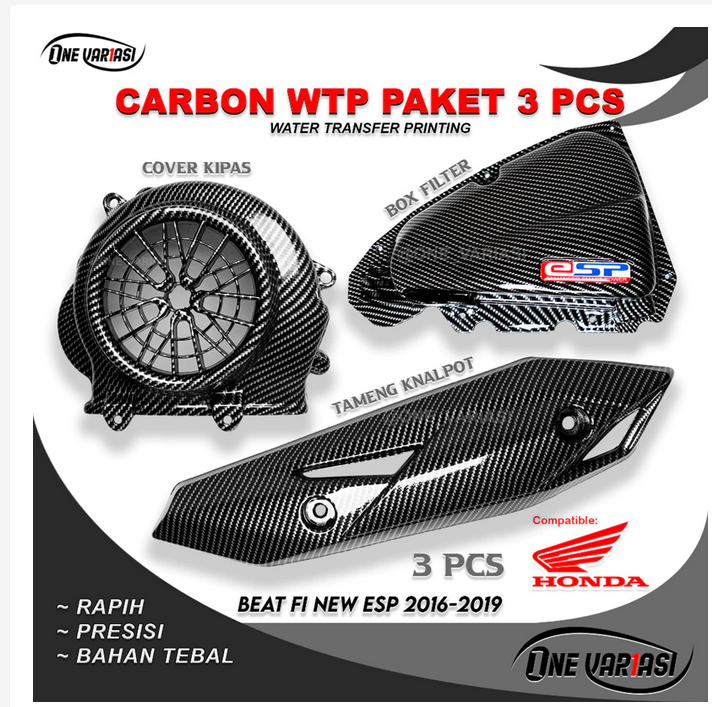 BLACK CARBON PAKET CARBON BEAT FI NEW ESP 3PCS TAMENG KENALPOT + BLACK CARBON PAKET CARBON BEAT FI NEW ESP 3PCS TAMENG KENALPOT +